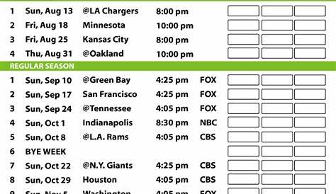 seattle seahawks printable schedule