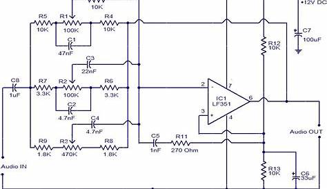 3 Band graphic equalizer circuit - Electronic Circuits and Diagrams-Electronic Projects and Design
