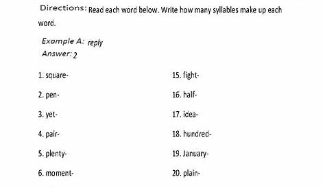 grade 3 grammar topic 22 syllables worksheets lets share knowledge