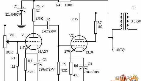 EL34 single-end amplifier circuit diagram - Basic_Circuit - Circuit