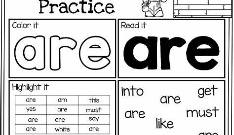 Kindergarten Sight Words Worksheets Free Printables - Worksheet QA