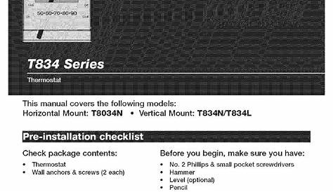 HONEYWELL T834 SERIES MANUAL Pdf Download | ManualsLib