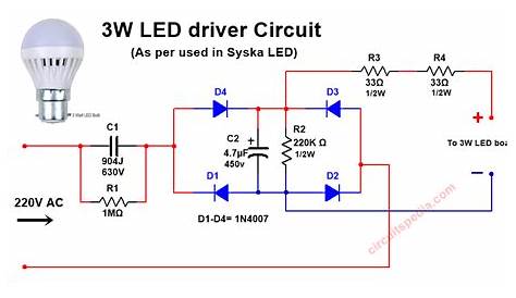 230v led bulb circuit diagram