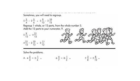 math mixed number subtraction worksheet