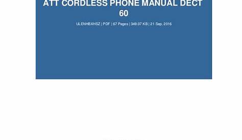 Att Cordless Phone Manual - pdfmvp