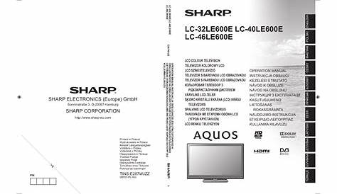 sharp aquos tv manual