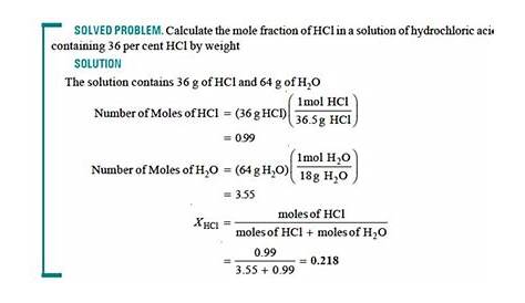 mole fraction worksheet