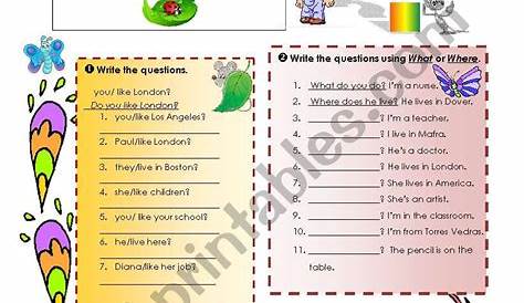 Questions - ESL worksheet by Carlos D.