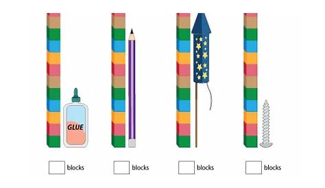 grade 1 measuring with blocks worksheet
