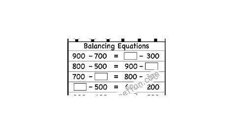 Balancing Equations / FREE Printable Worksheets – Worksheetfun