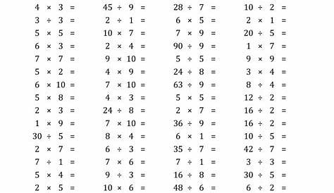 Basic Multiplication And Division Worksheets - Times Tables Worksheets