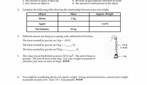 molecular weight worksheet
