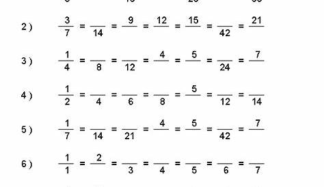 equivalent fractions worksheets 4th grade