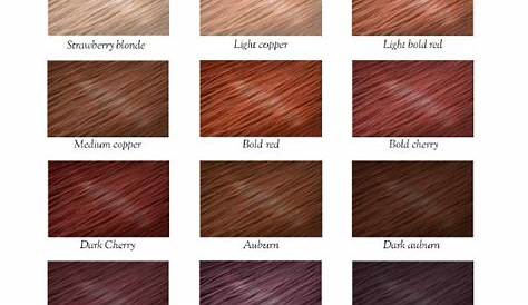 shades of natural red hair color chart