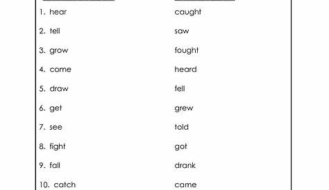 past tense verb worksheets