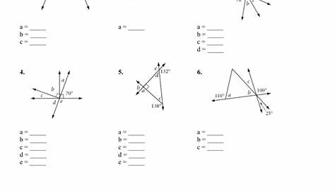 Find The Missing Angle Measures Worksheet - Angleworksheets.com