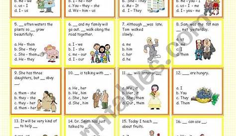subject and object pronouns worksheets