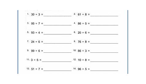 Grade 4 Mental Division Worksheets - free & printable | K5 Learning