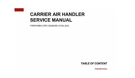 Carrier air handler service manual by Rachel - Issuu