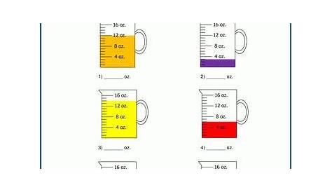 measurement cup worksheet kindergarten