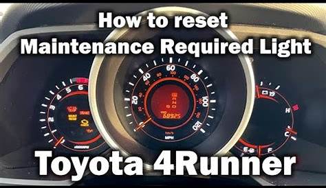 2005 Toyota 4runner Maint Light Reset