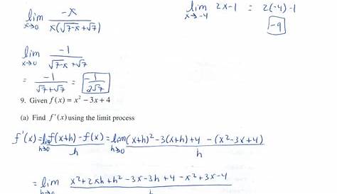 limits precalculus worksheet