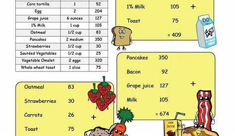 Morning Math- Answer Key | Nutrition Worksheets and Games | Pinterest