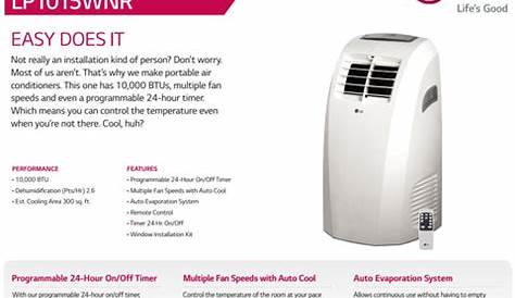 Lg Portable Air Conditioner Manual Lp1015Wnr / LG Electronics 14,000