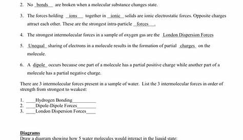 intermolecular forces worksheets key
