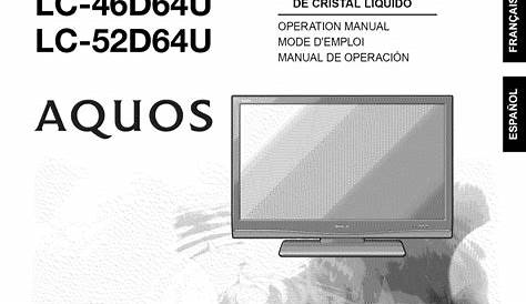 Download free pdf for Sharp AQUOS LC-52D64U TV manual