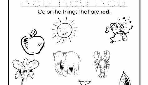 coloring worksheet for preschool red - Clip Art Library