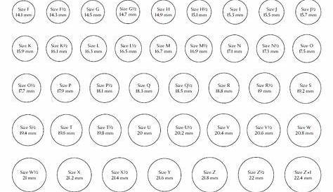 GUZE | Printable ring size chart, Ring sizes chart, Hand stamped ring