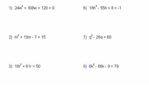 graphing quadratics functions worksheets