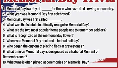 Memorial Day Trivia - Jamestown Gazette