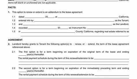 printable free lease renewal form pdf