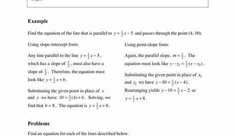 Solving Equations Involving Parallel And Perpendicular Lines Worksheet