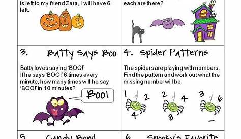 halloween worksheets for 4th grade