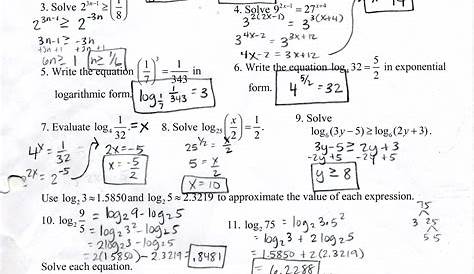 math worksheet answers algebra 2