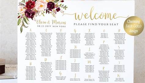 Alphabetical Seating Chart Wedding Seating Chart Find Your - Etsy