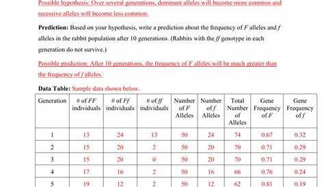 Lab: Natural Selection Student Guide Answer Key - Natural Selection In