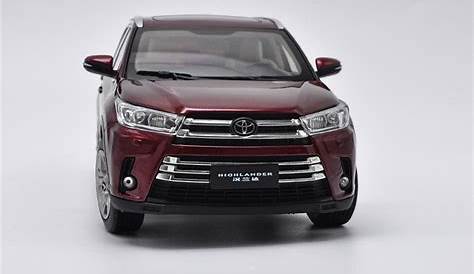 1/18 Scale Toyota Highlander 2018 Red Diecast Car Model Toy Collection