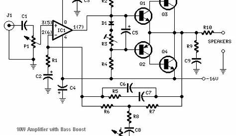Transistored 10W Audio Amplifier - Schematic Design