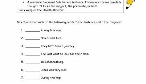 Sentence Or Fragment? Worksheets | 99Worksheets
