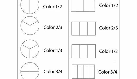 fraction coloring worksheet