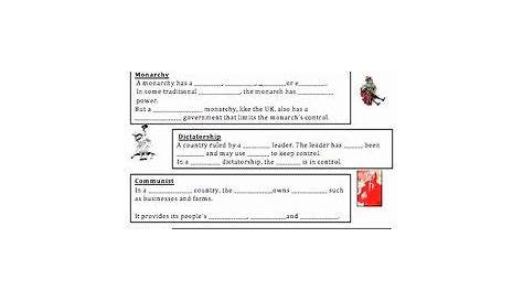 forms of government worksheet
