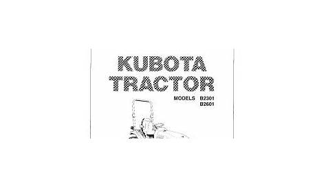 Kubota B2301 B2601 Operation manual PDF Download - Service manual