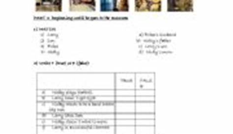 night at the museum worksheets