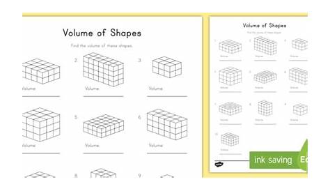 Find the Volume of Shapes - Volume Worksheet (teacher made)