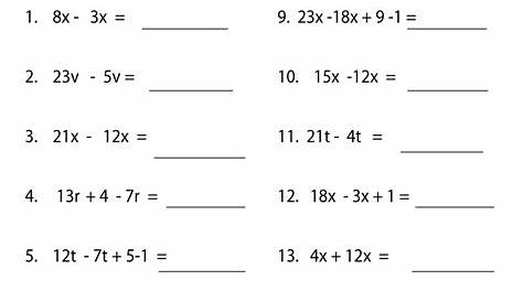 solve for the variable worksheets