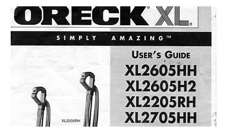 Oreck XL - Instruction Manual